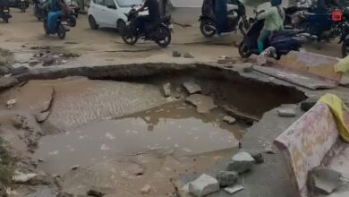 जयपुर में पहली ही बारिश में खुली तैयारियों की पोल, शांति नगर में धंसी सड़क