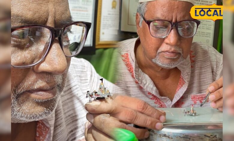 मूंग के दाने से भी छोटी प्रतिमा, उदयपुर के मुस्लिम कलाकार ने बनाया 1 सेंटीमीटर का रथ
