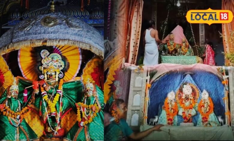 Hariyali Teej: हरियाली तीज पर करौली के मंदिरों में दिखी सावन की छटा, हरे श्रृंगार में सजे हिंडोले में विराजे ठाकुर जी