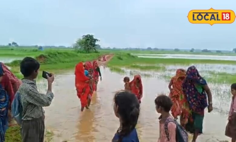 'घुटने तक पानी से स्कूल जाते हैं, कई बार गिरने से भीग जाती हैं किताबें', चित्रकूट के बच्चों का अनोखा प्रदर्शन