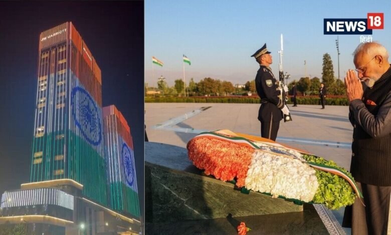 भारतमय हुआ उज्बेकिस्तान, पीएम मोदी के स्वागत में ऐसा सजा हिल्टन होटल – News18 हिंदी