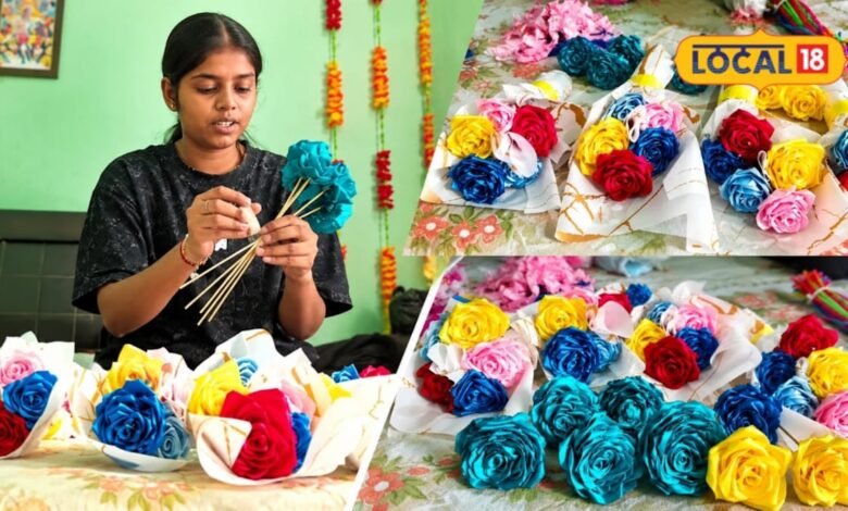 खुशी धीमान ने सोशल मीडिया से ट्रेनिंग लेकर ₹250 में वेस्ट मटेरियल से गुलदस्ते बनाने का शुरू किया बिजनेस, खूब मिल रहे ऑर्डर