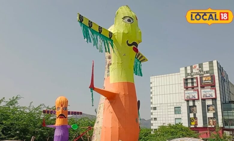 दशहरे से पहले अजमेर में रावण का बाजार तैयार, कीमत 1100 रुपए से शुरू होकर 50 हजार तक